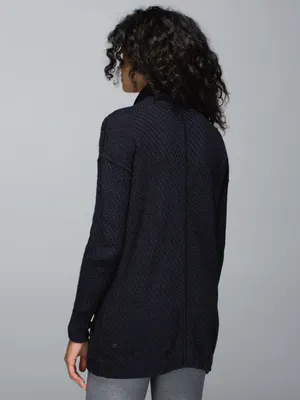 Lululemon Women’s Post Practice Cardigan Knit Sweater Longsleeve in Black XL thumbnail 2