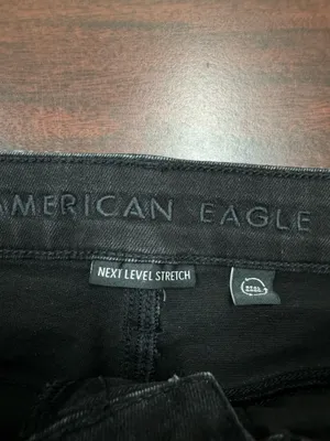 American Eagle Next Level Stretch High-Rise Shortie Black Shorts Size 8 thumbnail 3