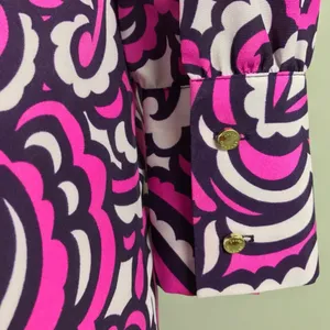 Juicy Couture Purple Print Tunic Shirt Dress Sz XS Colorful Maximalist thumbnail 8