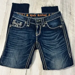 Rock Revival Sharon Skinny Raw Hem Jeans Size 25 thumbnail 5