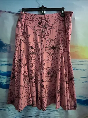 Apt. 9 Women's Pink Floral A-Line Stretch Waist Skirt SZ Large thumbnail 1