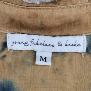 Young Fabulous & Broke Womens Susan Shirt Medium Blue T an Tie Dye Button Down thumbnail 2