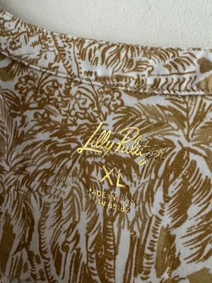 Lilly Pulitzer Dev Dress in Palm Beach Paradise Sand Gold Tropical thumbnail 7