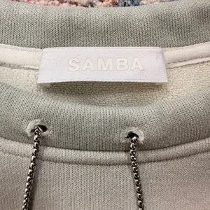 Womens Grey Cream Ombre Cropped Sweatshirt Silver Chain Detail Boxy Fit L thumbnail 4