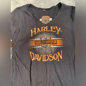 Harley-Davidson Black Tee with Orange Graphics villa ridge MO thumbnail 2