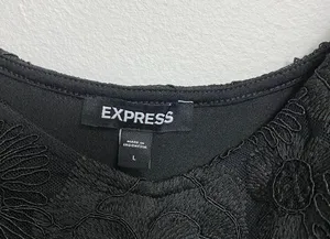 Express Womens Large Black Lace Tank Top Goth Gothic Grunge Whymsigoth Emo Lined thumbnail 2