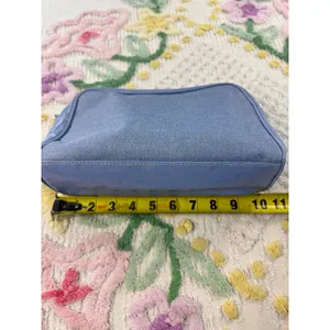 Estee Lauder Blue Denim‎ Faux Leather Cosmetic Makeup Travel Bag Pouch thumbnail 6