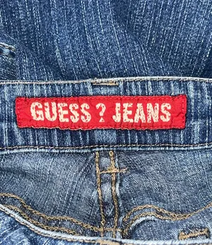 Vintage 90s Guess Jeans Straight Leg Womens 29 Mid Rise Triangle Logo Y2K Grunge Denim thumbnail 9