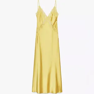 Zara Women's SATIN LACE MIDI DRESS S thumbnail 3