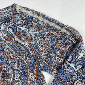 Democracy Size Medium Sheer Blouse Top‎ Lace Balloon Sleeve 20"x22" Lightweight thumbnail 7