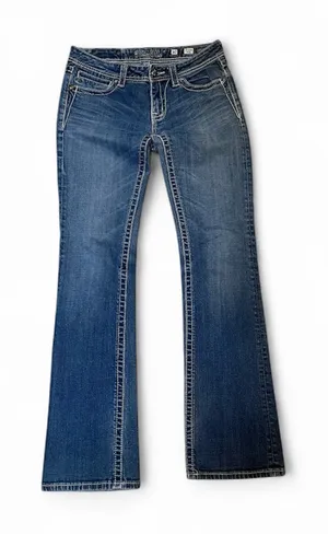 Miss Me Blue Boot Cut Jeans with Embroidery sz 30 Y2K thumbnail 1
