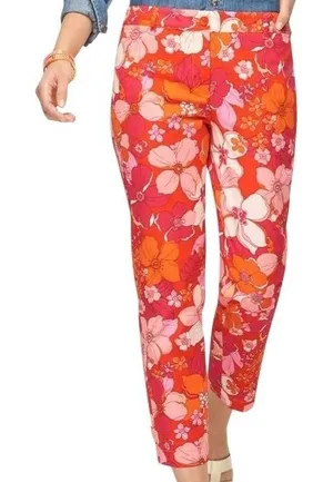 Talbots Perfect Crop Pant Floral 8 Petite Statement Resort Chic‎ Preppy Vacation thumbnail 1