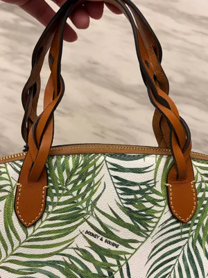 NWT Dooney & Bourke Siesta Key Celeste Satchel White Palm Leaf Bag Purse thumbnail 4