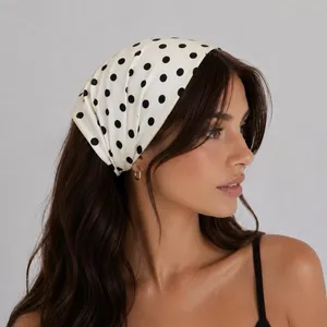 Cream and Black Polka Dots Wide Headband thumbnail 1