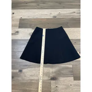 LOFT Skirt Size 8 Black A Line Mini Back Zip Polka Dot Waistband Trim thumbnail 3
