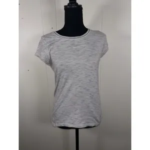 Lululemon Another Mile Short Sleeve T-Shirt Relaxed Fit Space Dye Gray Sz 4 Soft thumbnail 3