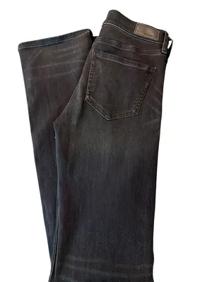 Express Barely Boot Mid Rise Supersoft Stretch + Jeans Dark Blue Denim Sz 00L thumbnail 3