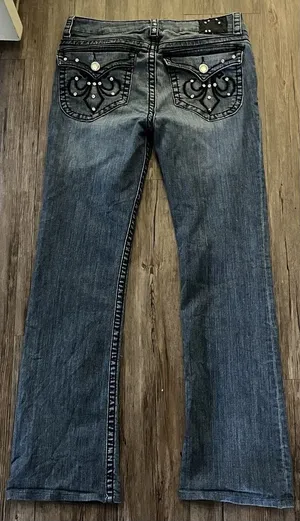 Y2K UKnighted Royal Jeans Sz 10 Boot Cut Dark Wash Pants thumbnail 1