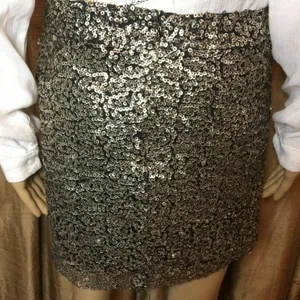 Native Rose Women's Festive Festival Bronze Sequin Mini Skirt-Sheer @Hem-Size 10 thumbnail 7
