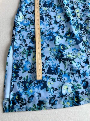 Tahari Light Blue Floral Button-Front Long Sleeve Midi Dress thumbnail 11