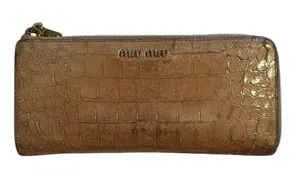 Authentic Miu Miu Leather Tan Zippy Wallet thumbnail 1