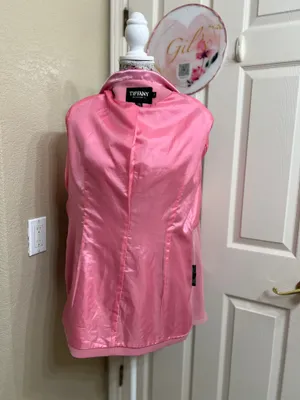 Tiffany Collection Pink Satin Trim Embroidered Embellished Blazer Size 14 thumbnail 7