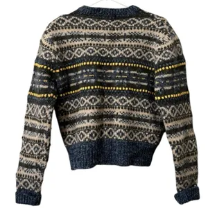 American Eagle Women Size Medium‎ Fair Isle Nordic 100% Wool Long Sleeve Winter thumbnail 2