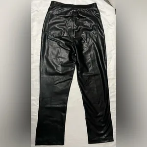 Abercrombie & Fitch Curve Love 90s Faux Leather High Rise Straight Pants 29 thumbnail 5
