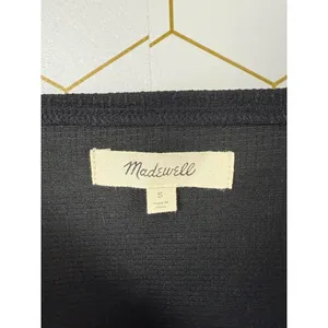 Madewell Black Square-Neck Lightweight Puff-Sleeve Top - Size - Small thumbnail 5