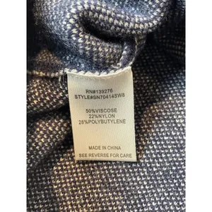 Les Serein Size L Navy Knit Sweater with Cream Polka Dots thumbnail 6