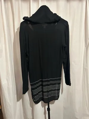 Billabong Black Striped Swim Cover Up With Hood size S thumbnail 5