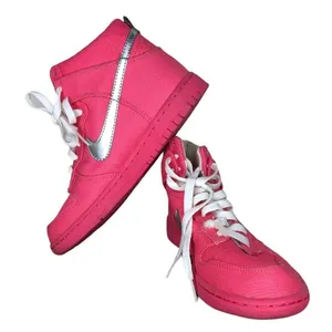 Nike Dunk High‎ Premium Pink Flash Metallic Shoes thumbnail 1