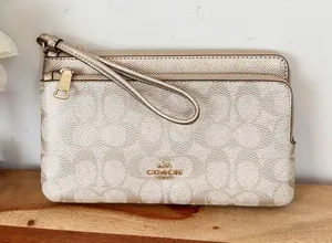 NWT Coach Double Zip Wallet In‎ Signature Canvas thumbnail 1