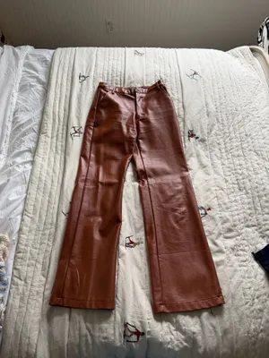 Princess Polly Leather Pants Brown Faux thumbnail 4