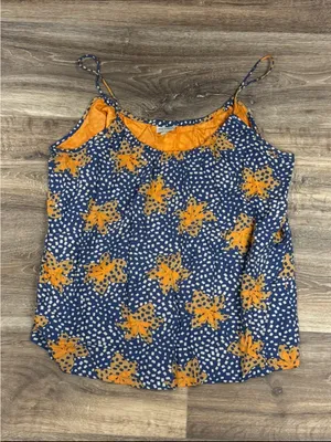 The Odells Orange Blue Abstract Tank Top Women’s Large thumbnail 1