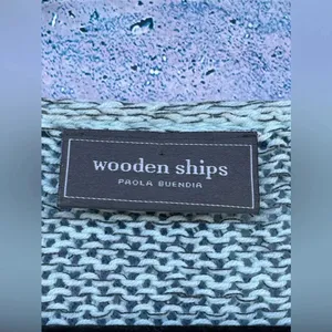 wooden ship v neck drop shoulder mint color sweater S/M thumbnail 5