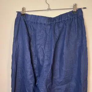 Quince European Linen Tapered Pull On Ankle Pants Navy Blue M thumbnail 7
