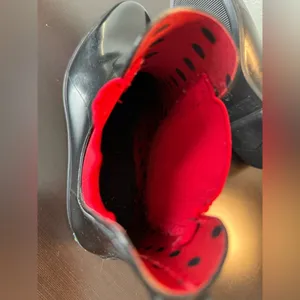 Lauren Ralph Lauren Black and Red Winter Rain Boots thumbnail 10