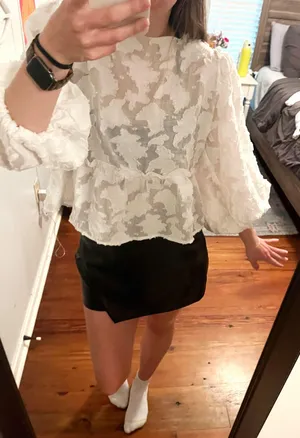 Free People White Lace Top thumbnail 1