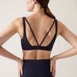 Athleta L Sports Bra Exhale A-C Black Low Impact Support Soft Yoga Active 486376 thumbnail 2