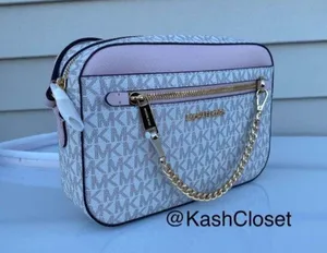 Michael Kors Powder Blush Jet Set Large Chain Crossbody Purse thumbnail 1