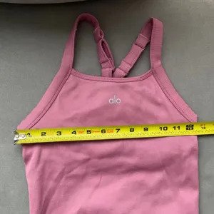 Alo Yoga Seamless Ribbed Favorite Full Length Bra Tank Pink Wild Rose XS thumbnail 3