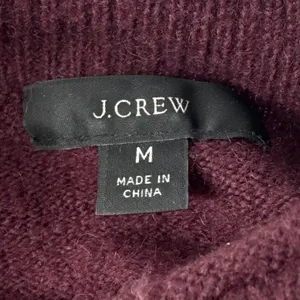 J.Crew Merino Alpaca Blend Mock neck Puff Sleeve‎ Sweater Maroon Size Medium thumbnail 8