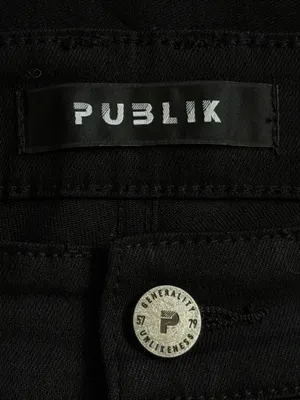 Publik Denim Black Beaded Star Flare Jeans Men’s Size 32x35 thumbnail 9
