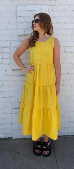 Target A New Day yellow tiered maxi dress in size M #summerdress thumbnail 1