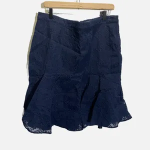 Rachel Parcell Navy Blue Floral Lace Trumpet Skirt XXL Flounce Hem Midi Skirt‎ thumbnail 2