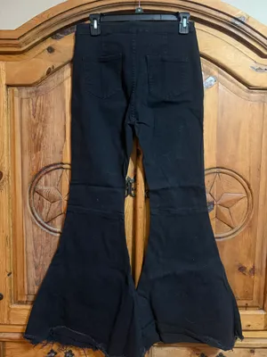 Peach Love Black flare jeans #y2kfashion thumbnail 2
