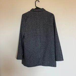 Old Navy Womens Navy Blue Herringbone Wool Blend Button Up Car Coat Size S thumbnail 2