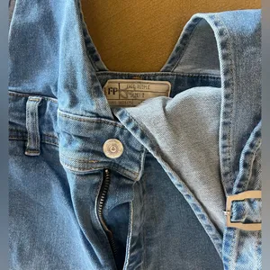 Free People Light Blue Denim Wide-Leg Jumpsuit thumbnail 7