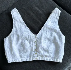 Madewell linen crop top S thumbnail 1